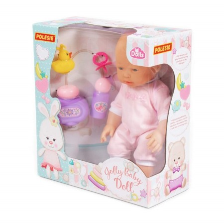 Pups "Funny", 35 cm, with a nipple + set for bathing, 3 elements-1