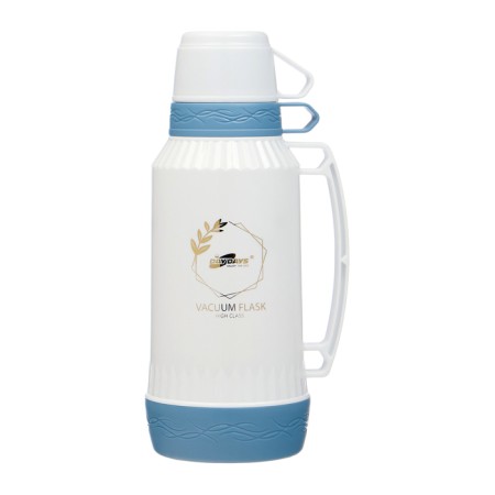 Thermos 1.8 l, with a glass flask, retains heat 12 hours, with a mug, blue