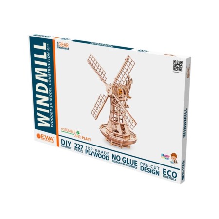 Wooden Model 3D, Ewa, Mechanical Windmill Mill-3