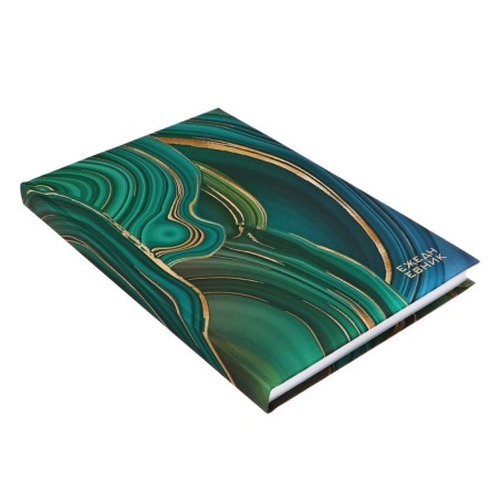 Diary of Leduced A5, 128 sheets, "green overflows", cardboard cover 7BC, Soft-Touch lamination, block 70 g/m2-1