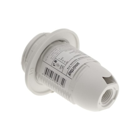 Smartbuy E14 cartridge, plastic, with a ring, heat-resistant plastic, white, SBE-LHP-SR-E14
