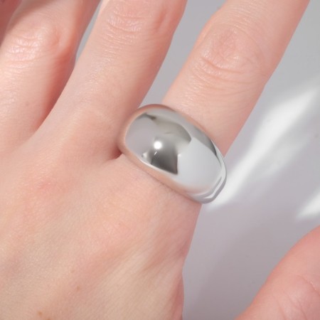 Ring "minimal" convex, silver color, dimensionless-1