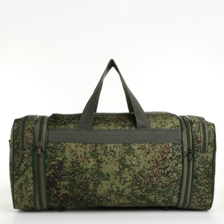 Road bag on a zipper, with an increase, 4 outer pockets, a long belt, camouflage color-1