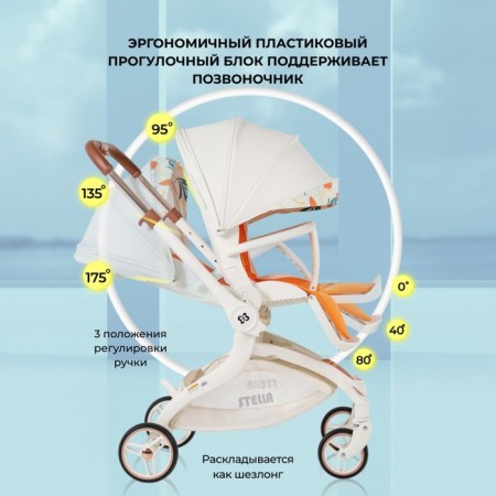 Walking stroller Farfello Stella STL, Color Perfect White-4