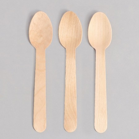 Tablespoons wooden, 14 cm, 12 pcs