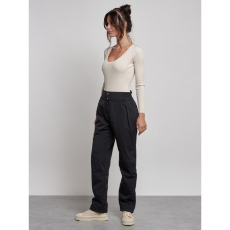 Trousers insulated sports female winter, size 46, black color-1