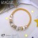 Bracelet Pearl "Margery" owl, white color in gold, d = 6.5 cm