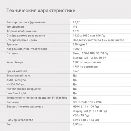 Монитор Digma 23.8" Progress 24P501F черный IPS LED 5ms 16:9 HDMI M/M матовая 250cd 178гр/17 10046-6