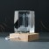 Souvenir glass backlight "Rectangle. Lighthouse" stand wood, USB 7x7x10