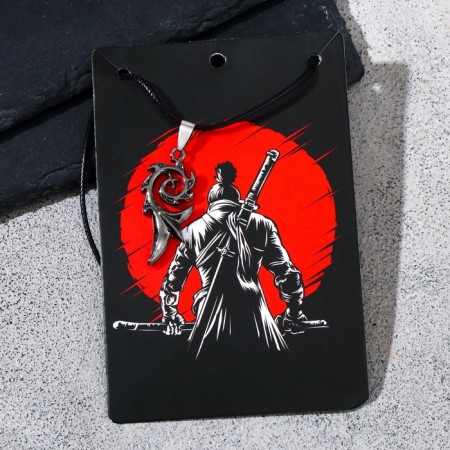 Unisex "Dragon" Flame, gray color on a black lace, 44 cm