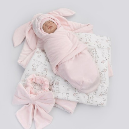 Set for discharge Winter Kinderlitto "Rabbit", 6 items, height 56-62 cm, pink color-6