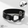 Bracelet Leather "Millennium" on the castle, black color