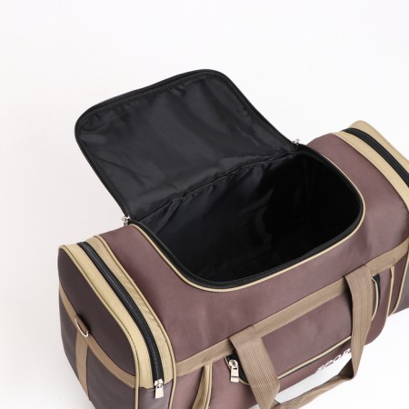 Road bag with lightning, long belt, brown color-2
