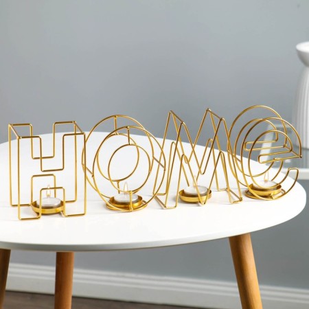 Summary of the metal desktop "Home", 13.5 x 42 cm, gold