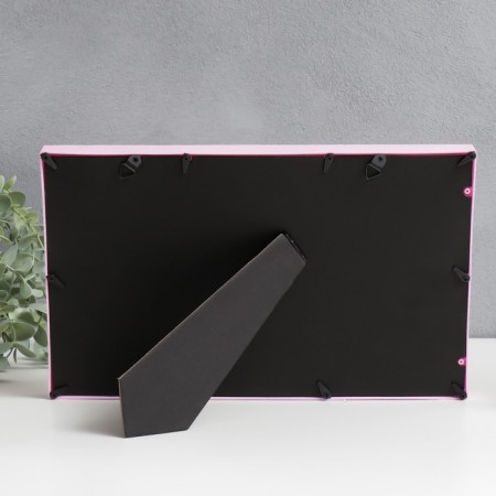 Photo frame Plastic in 3 photos 10x10 cm, 13x18 cm "Lyon" pink 32x20 cm-3