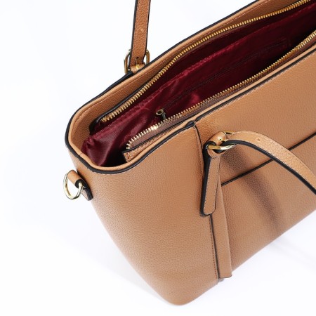 Zipper bag with lightning, the color is light brown-6