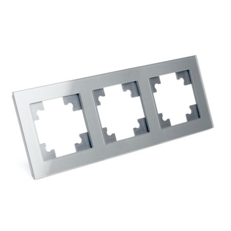 3-seater frame, glass, Catherine series, GFR00-7003-03, silver-1