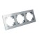 3-seater frame, glass, Catherine series, GFR00-7003-03, silver