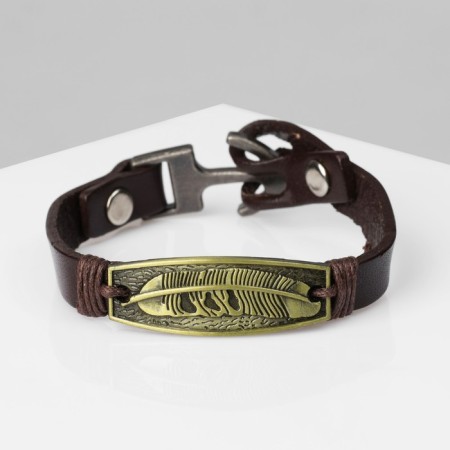 Male “Wing” bracelet, brown color with black gold, 21 cm