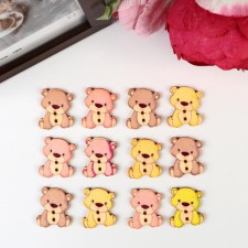 A set of buttons of decorative wood 