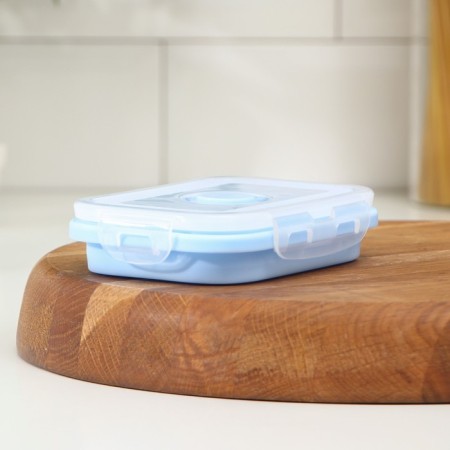 Folding container with a lid of the Costa, 400 ml, 13x9.5x6 cm, blue-3