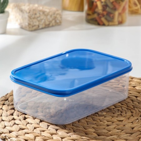 A set of food rectangular fodder containers, 3 pcs: 150 ml, 500 ml, 1.2 l, blue color-1