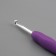 Knitting hook, with silicone handle, d = 5 mm, 14 cm, purple color
