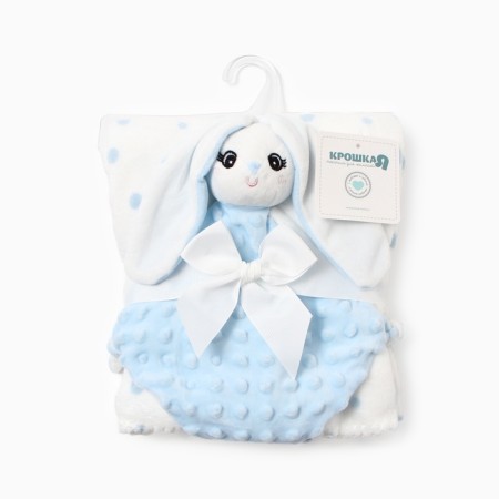 A blanket with a toy Kroshka I "Bunny" 75*90cm, col. blue-8