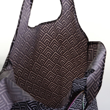 Permanent bag on the button, folding, black color-2