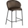 Haric Nile Metal/velor stool, black/chocolate 58x45x92 cm