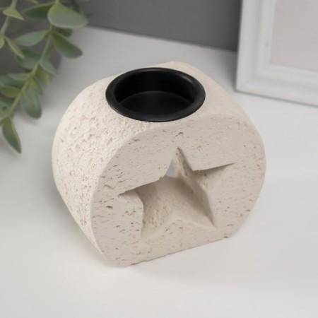 Gypsum candlestick, 1 candle "Star in stone" d = 3.8 cm 5x9.6x8.5 cm-4