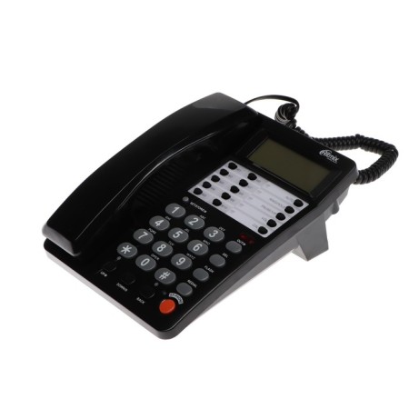 Phone Ritmix RT-495, Caller ID, single-button set, room memory, speakerphone, black