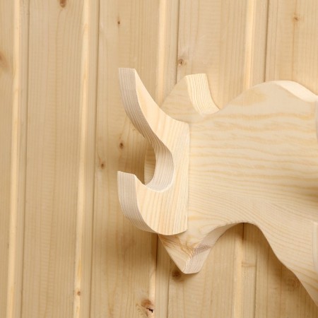 Ban "Carved", 3 hooks, 44x17x4 cm, natural-2