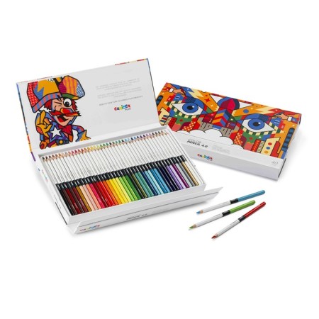 Pencils 40 colors, carioca "plus", wood, hexagonal, 4 mm stiffle, bright colors, gift boxes