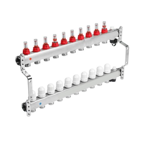 Collector Group ONDO, 1 "X3/4", 10 outputs, with consumables, stainless steel-1
