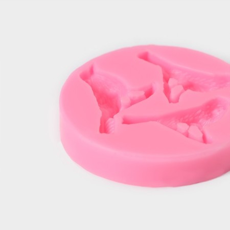 Mold Dolyana "Three Birds", silicone, 6.5 × 1.1 cm, pink color-2