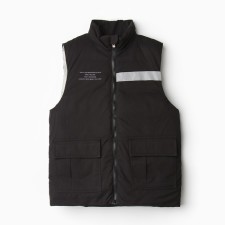 Warm vest for boys, black color, height 134-140 cm