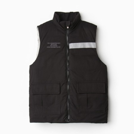 Warm vest for boys, black color, height 134-140 cm