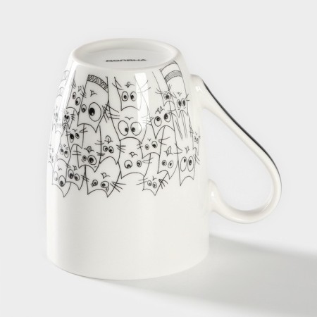 Ceramic share mug “Cats are love”, 350 ml, white color-2