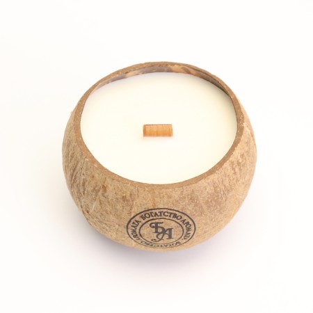 Candle in the coconut aromatic, Earl Gray, soy wax, 8x10 cm, in the box-4