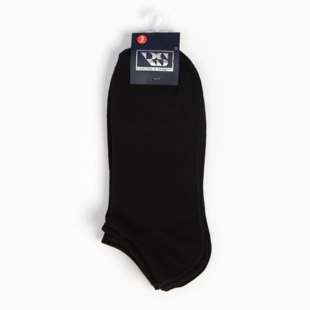 A set of men's socks (3 pairs) shortened, black color, size 40-44-4