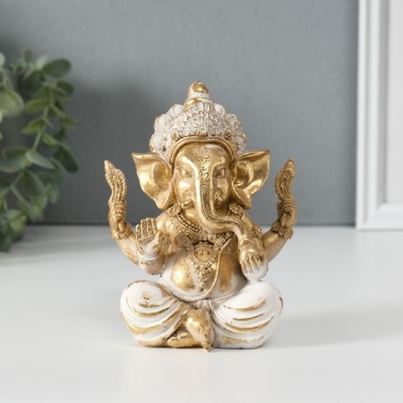 Souvenir Polystone "Ganesha" golden 10x9x13 cm