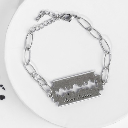 Bracelet Metal "Chain" blade, color silver, 19 cm-2