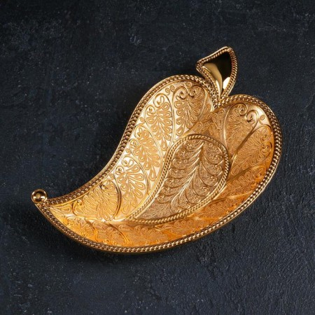 Fruit stand "Leaf gold", 22 × 12 × 2.5 cm, gold color-1