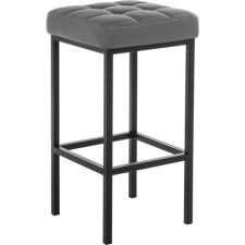 Har lobe metal stool/eco-leather, black/dark gray 35x35x65 cm