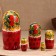 Matryoshka "Berry", yellow scarf, 5-doll, 16 cm