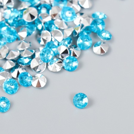 Decor for creativity in the bottle "Rhinestones. Blue water" set 250 pcs d = 0.6 cm 4x3x3 cm-1