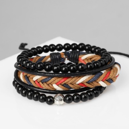 Bracelet male "Success Success" pigtail, 5 threads, colored, d = 7 cm