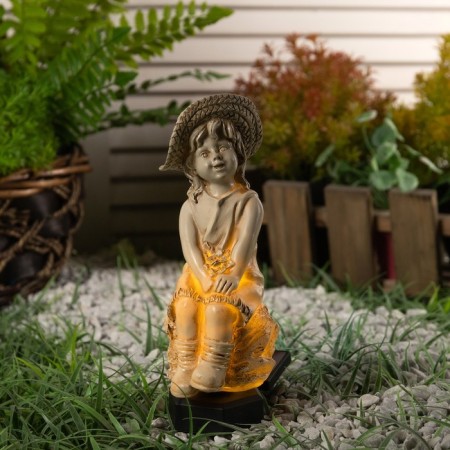 Garden lamp on the solar battery "Girl", 47 cm, 1 LED, glow warm white