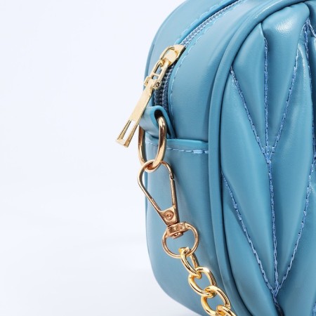 Bag Cross-Bodi with a zipper, blue color-4